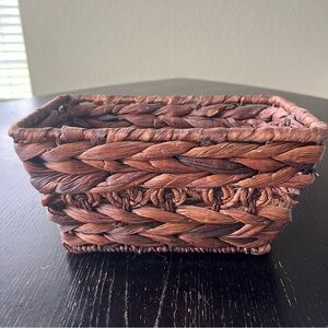 Handwoven Brown Basket 3.5in x 7.5in